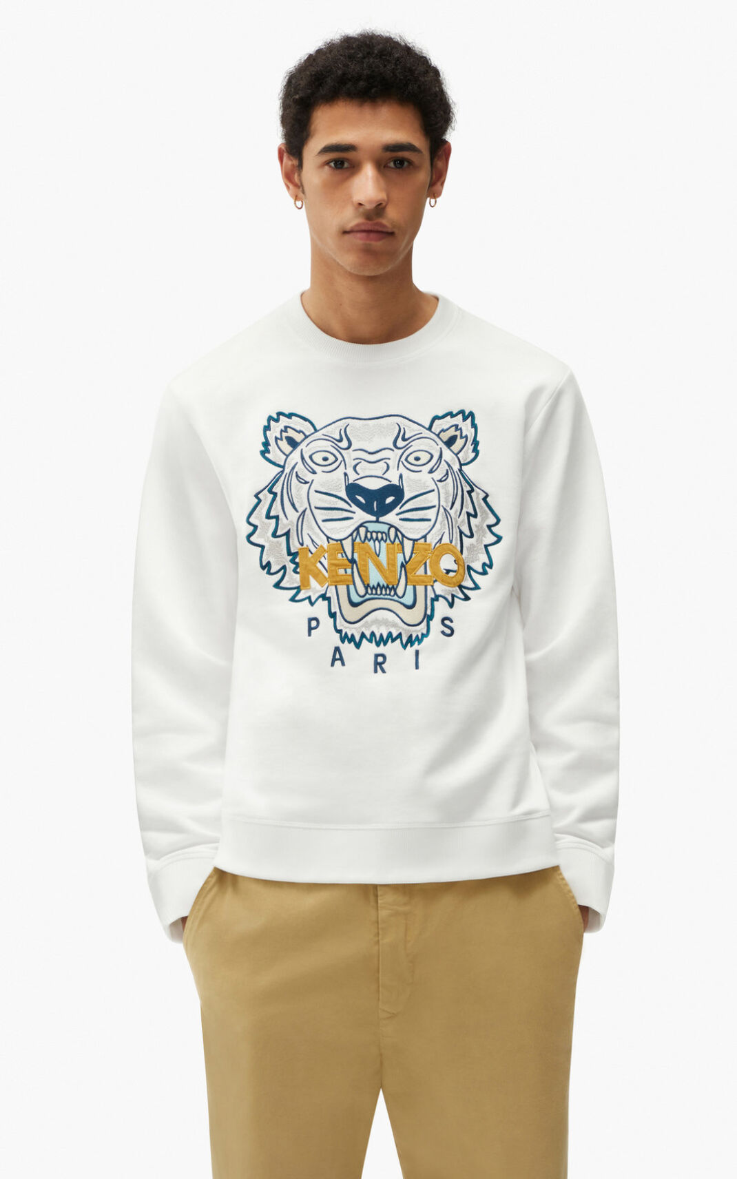 Kenzo Tiger Melegítő Felső Férfi Fehér | ID.612892